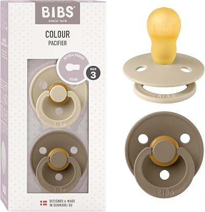 BIBS Colour Soother 2-Pack BPA Free Dummy Pacifier 18+ Months Vanilla Oak