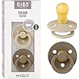 BIBS Pacifiers Colour Collection | Natural Rubber Baby Pacifier | Set of 2 BPA-Free Soothers | Made in Denmark | 18+ Months (Pack of 2) | Vanilla/Dark Oak