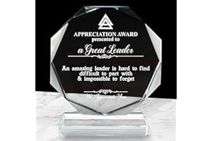 MAMAGIFTREE Leader Gifts, Leadership Gifts for Women Men, Appreciation Gifts for Boss, Manager, Mentor, Supervisor, Glass Award Plaque 5.7 * 5.1 Inch