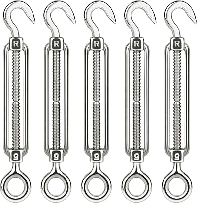 CHRORINE 5 Pcs Turnbuckle Wire Tensioner M5 Stainless Steel Rope Cable