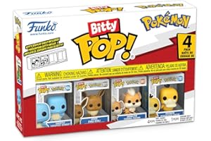 Funko Pop! Bitty: Pokemon - Squirtle, Eevee, Growlithe, and Psyduck - 0.9 Inch (2.2 Cm) Collectable - Stackable Display Shelf Included - Gift Idea - Party Bags Stocking