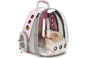 Lollimeow Cat Carrier Backpack, Expandable Bubble Pet Carrier for Cats and Small Dogs, Airline Approved Travel Backpack for Hiking, Walking & Outdoor Adventures - Supports up to 16 lbs