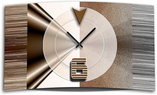 Abstrakt Braun Designer Wanduhr Modernes Wanduhren Design Leise Kein Ticken Dixtime 3ds 0327 Amazon De Kuche Haushalt