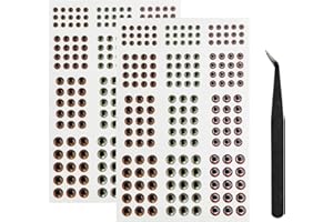 MIMILURE 2D/3D/4D/5D Fishing Eyes Oval Pupil Fishing Lure Eye for Making Fishing Lure and Fly Tying