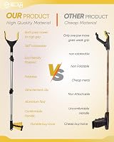 SLAH 32in 81cm Litter Picker Grabber Stick Yellow Rotating 360° Reach Aid view 3