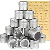 Juvale 20-Pack Magnetic Spice Jars - Space-Saving & Magnetic Spice Rack for Refrigerator - Preprinted Labels & Seasoning Cont
