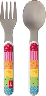 SIGIKID Mädchen und Jungen, Besteck, Rainbow Rabbit, Kinderbesteck, empfohlen ab 0 Monaten, Mehrfarbig, 24870