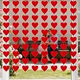 80 Hearts Felt Garland, Valentines Day Decorations, 8 Pack Red Heart Hanging String Garland, NO DIY Valentines Hanging Decorations for Home, Wedding, Anniversary, Engagement, Birthday Party Supplies