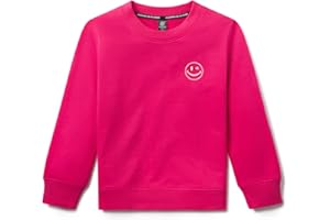 JOE BOXER French Terry Kids Sweatshirts for Girls, Sweatshirt Kids Pullover Crewneck, Youth Sweatshirt