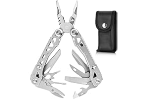 Lightweight Multitool,19-in-1 Multipurpose Plier,420HC Knife,Bottle Opener,Saw,with Nylon Sheath Great for Camping, Hiking, O