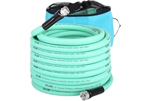 OULEME 75ft Premium RV Water Hose with Storage Bag, 5/8" Fresh Drinking Water Hose for Travel Trailer Camper and Marine, Lead BPA Phthalate Free Green Garden Hose, Anti-Kink