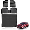 KELCSEECS® Floor Mats & Cargo Liner Custom for Ford Edge 2015-2024 & Ford Edge ST 2019-2024 All Weather Protection TPE Floor Liners Front& Rear Row Full Set Accessories Black