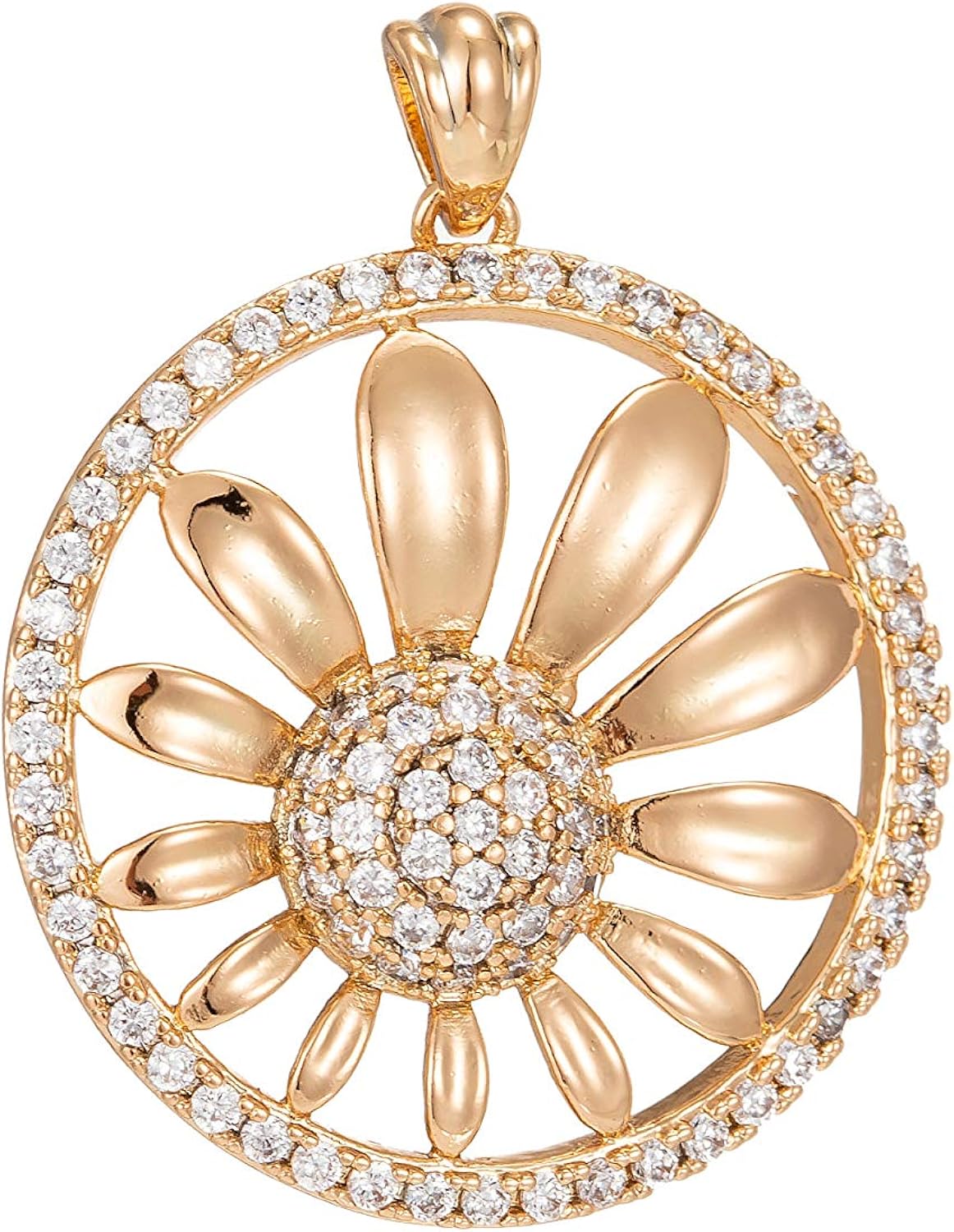 Gold Daisy Flower Charms Floral Charms in 18k Gold FIlled