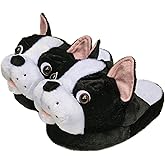 Onmygogo Fuzzy Animal Plush Slippers for Women and Men, Winter Indoor Home Scuff Slippers for Adult