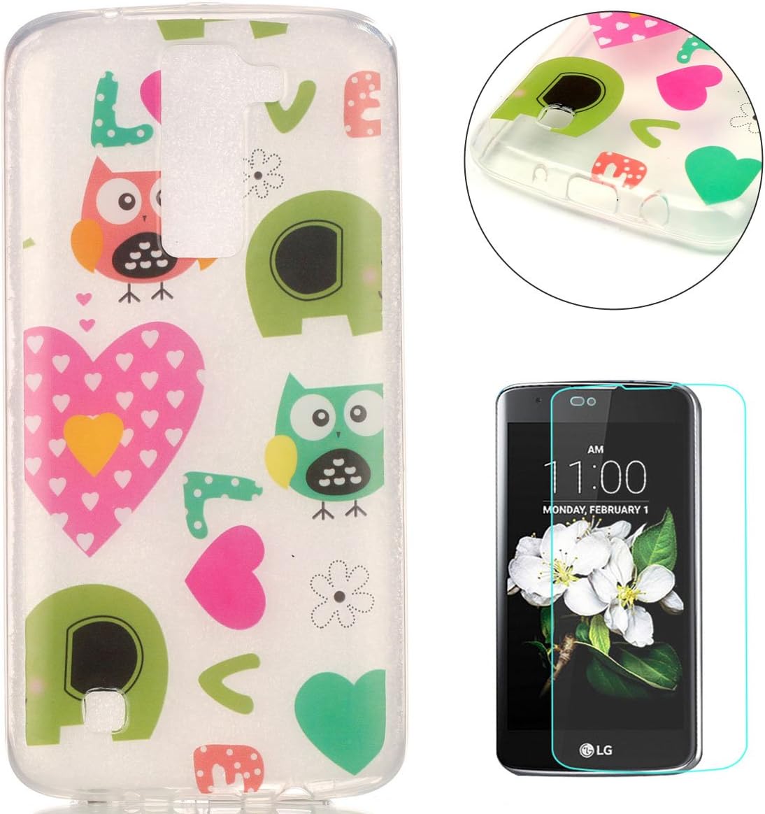 CaseHome For LG K8 silicone TPU Case Shock Proof Protective Durable [Free Screen Protector]