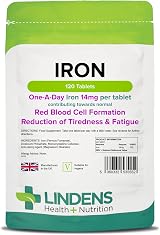 Lindens Iron 14mg Vegan Tablets - 120 UK Made - Boost Energy & Reduce Fatigue view 1