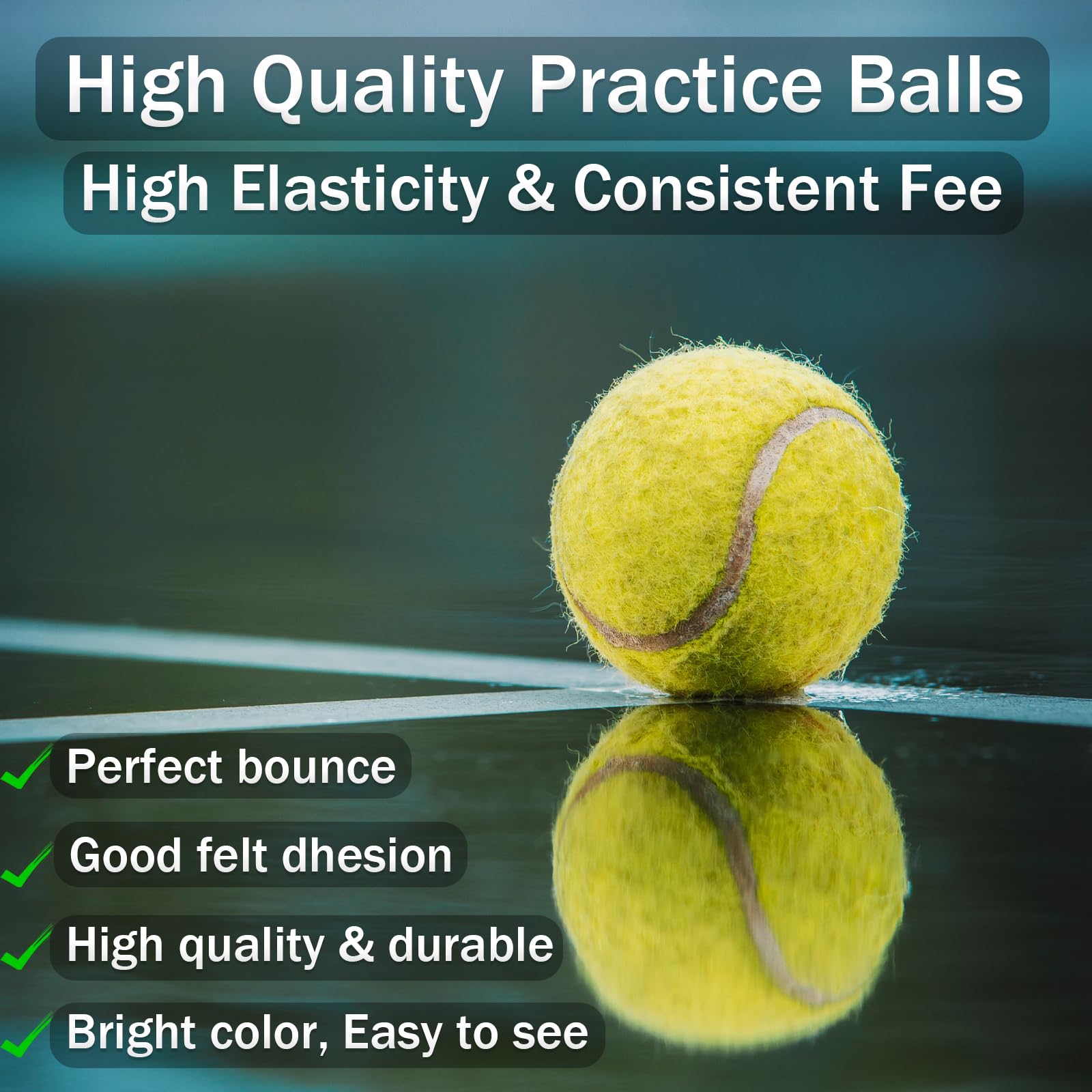 Swingers Tennis Balls, 6 Pack Training Tennis Balls, Practice Balls for Pet Dog, High Elasticity Exercise Tennis Balls for Beginner, with Mesh Carry Bag Easy to Transport