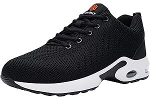 FENLERN Womens Steel Toe Shoes Comfortable Safety Work Lightweight Sneakers Breathable Air Cushion