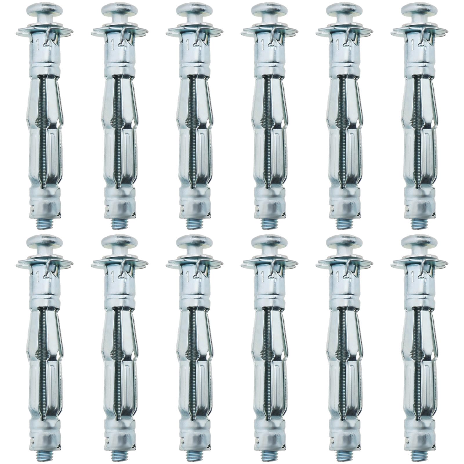 YINETTECH 25pcs M5 x 52mm Expansion Bolts Hollow Expansion Screw Galvanized Carbon Steel Expansion Screw Cavity Bolt for Dry Walls Hollow Bricks Plaster Ceramic Tiles