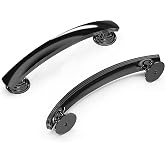 Hickory Hardware 1 Pack Solid Core Kitchen Cabinet Pulls, Luxury Cabinet Handles, Hardware for Doors &amp; Dresser Drawers, 3-3/4 Inch (96mm) Hole Center, Black Nickel, American Diner Collection