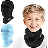 BKNOOU 2 Pack Kids Balaclava Ski Mask Winter Face Cover, Windproof Fleece Neck Gaiter for Boys Girls Cold Weather Face Mask