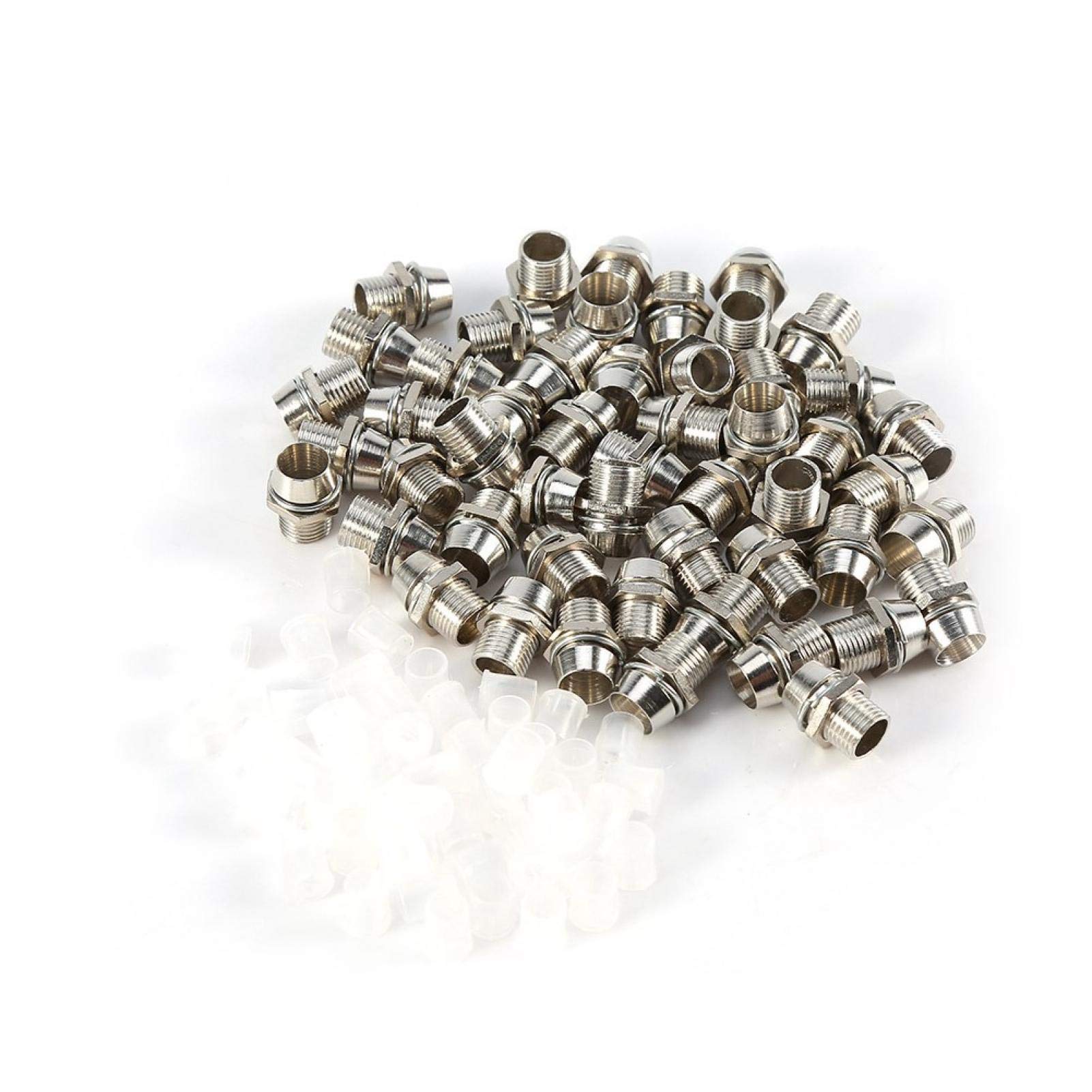 LED Holder Light Socket, Aluminum Silver Holders Panel Display Thread Mount Bezel Clip Mounting Holder for Ports on Splitter AMP Coaxial Cable TV Antenna Wall Plates Booster