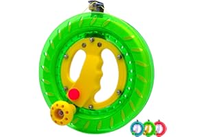 WEICAFLY Kite Reel and Kite String with Reel, 8inches Dia Includes 1000ft (70LBS) High Strength Kite String, Large Handle, Safety Lock Design, with Connector, Kite String Spool for Kids and Adults (Green)