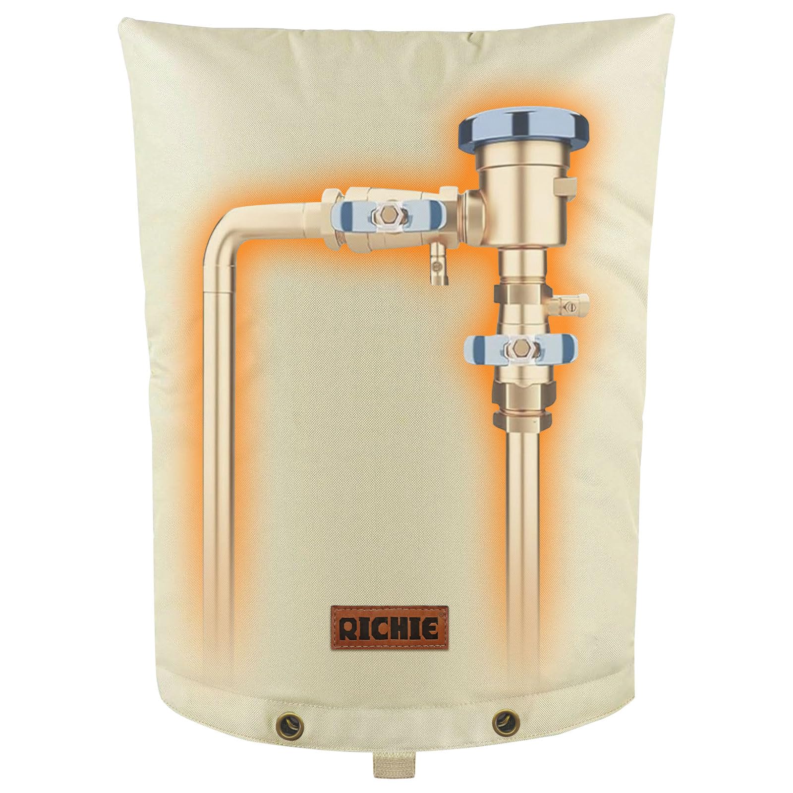 Photo 1 of RICHIE 16"x20" Backflow Preventer Cover - 5-Layer Heavy-Duty Insulation for Winter Freeze Protection Down to 5°F, Weatherproof Outdoor Cover for Sprinkler Valves, Well Pumps, Pipes & PVB (Beige)