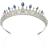 Kristall Krone Tiara - Blaue Diamant Krone Für Hochzeit & Braut