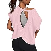 3rd hill Women Open Back Workout Shirts Short Sleeve Tops Casual Yoga Y2k Athletic Gym Running Crop Tees