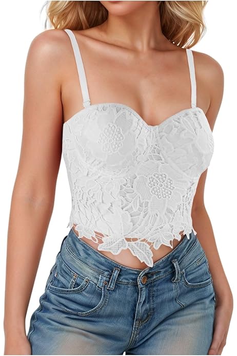 white crochet bardot top