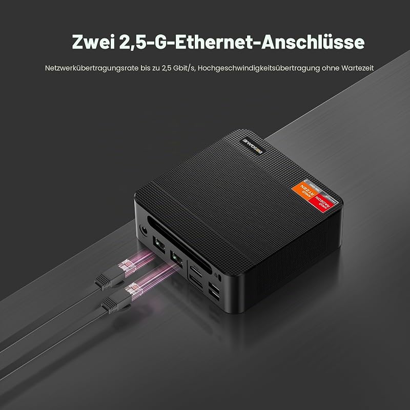 Mini PC, AMD Ryzen 7 7730U (bis zu 4,5 GHz), 16GB RAM, 1TB NVMe SSD