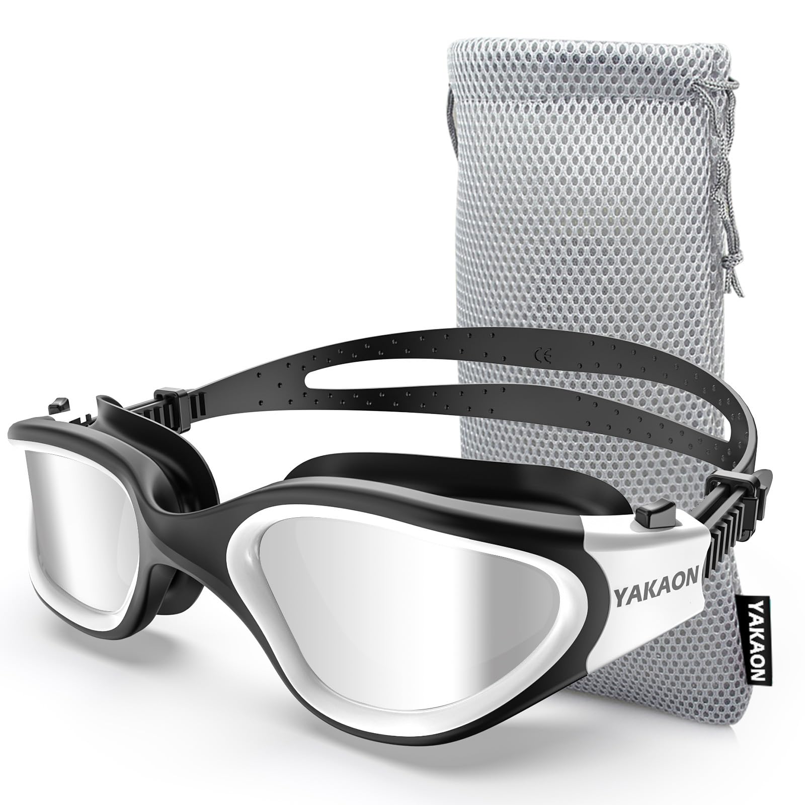 YAKAON G1 Polarized Swimming Goggles, Wide View Swim Goggles Anti-Fog for Men Women Adult