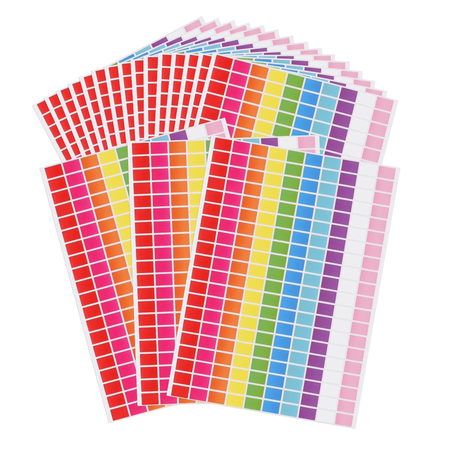 4000pcs Rectangle Color Coding Labels, 3/4inch Colored Stickers Removable Large Color-Coding Labels Color Coded Label Stickers for Planner Labeling Moving Box Books Office (Multi-Color)