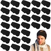 Zhehao 30 Pcs Winter Ear Warmer Headband Bulk Sports Running Headband Fleece Ear Muff for Women Men(Black)