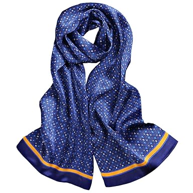 Seidenschal Herren 100% Seide Schal Doppellagig aus Satin Seidentuch Hypoallergen Männer Tuch Busines Herrenschals 160 x 30cm