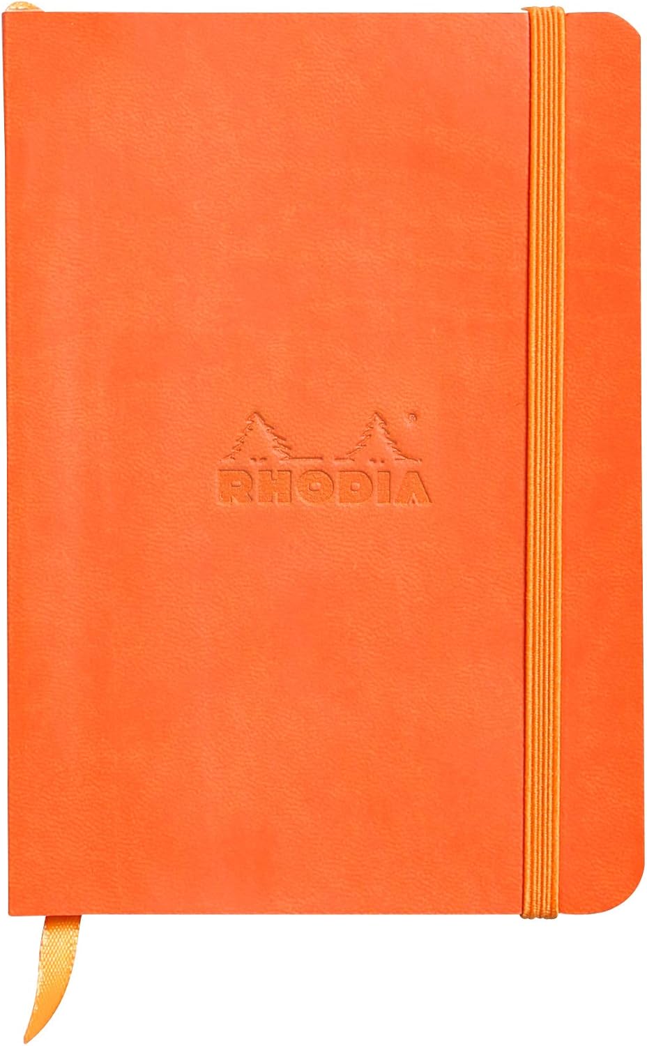 RHODIA 117364C, Tangerine Soft Notebook, A6, Dotted Dot, 144 pages, Clairefontaine Ivory Paper 90 g/m, Bookmark