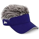 Flair Hair Womens Sun Visor Cap with Fake Hair, Adjustable Baseball Hat