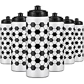 Yaomiao 12 Pcs Soccer Water Bottles Bulk 20 oz Reusable Squeeze Water Bottles Sports Ball Cup Accessories for Sports Party Team Gifts