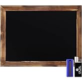 HBCY Creations 18" x 24" Torched Brown Solid Wood Frame Wall Chalkboard, Magnetic Surface, Home D&eacute;cor, Restaurant &amp; Caf&eacute; Menus, Blackboard, Includes Chalk, Eraser &amp; Hanging Hardware