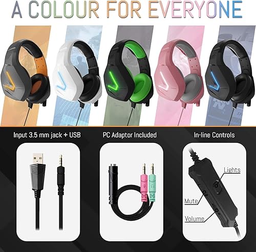 Orzly Gaming Headset (White) for PC and Gaming Consoles PS5, PS4