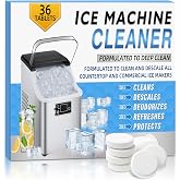 Tiepetly Ice Machine Cleaner Tablets, Countertop Ice Maker Cleaner, 36 Counts Descaler, Nickel Safe Commercial Portable Nugget Ice Makers, Remove Hard Water Buildup, Deep Cleaning