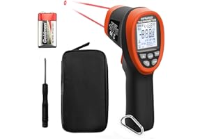 SURLABA Infrared Thermometer Gun -58°F ~3272°F (-50~1800℃), Laser Thermometer with Adjustable Emissivity Non-Contact Digital 