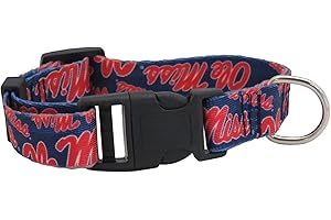LITTLEARTH Little Earth NCAA Team Pet Collar - Black, Small/Large, Polyester, Team Graphics on Both Sides, XS/S/M/L