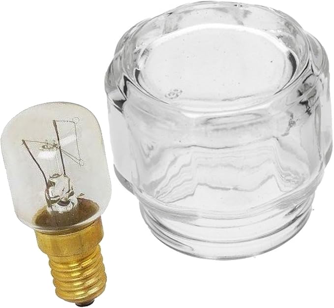 SPARES2GO Glass Lamp Lens Cover + 25w Light Bulb for Neff Oven Cooker