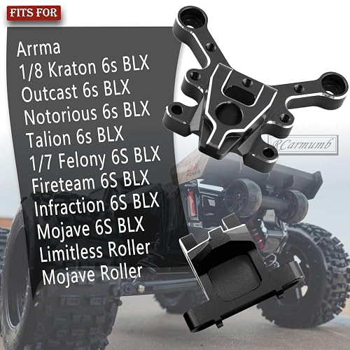 Aluminum Front & Rear Center Brace Mount Upgrade For Arrma 6S 1/8 & 1/7 Models - Replaces ARA320500 (Kraton, Outcast, Mojave, Infraction, Etc.)