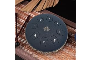 Yasisid Steel Tongue Drum 6 Inche 8 Note Steel Drums Instruments,Percussion Instrument,with Soft Bag,Music Book,2 Mallets,for Meditation or Yoga(8 Notes)