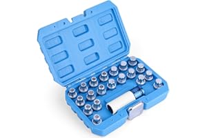 BELEY 21pcs Wheel Lock Key Removal Kit Compatible with BMW and Mini Series, Wheel Anti-Theft Lock Lug Nuts Screw Remover Sock
