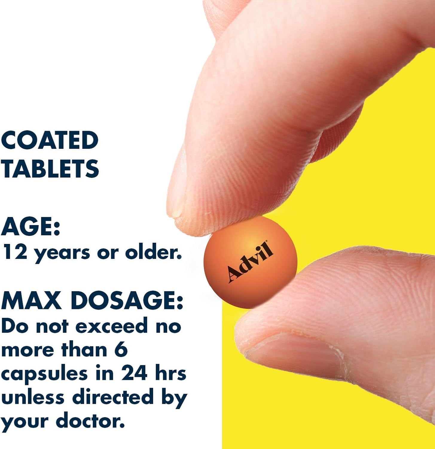 Advil Coated Tablets Pain Reliever and Fever Reducer, Ibuprofen 200mg, 300 Count, Fast-Acting Formula for Headache Relief, Toothache Pain Relief and Arthritis Pain Relief: Health & Personal Care