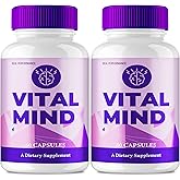 Vital Mind Capsules, Official Vital Mind Brain & Memory Supplement Pills, Advanced Nootropic Pills Brain Health Support, All Natural VitalMind Cognitive Health & Function Reviews (2 Pack)